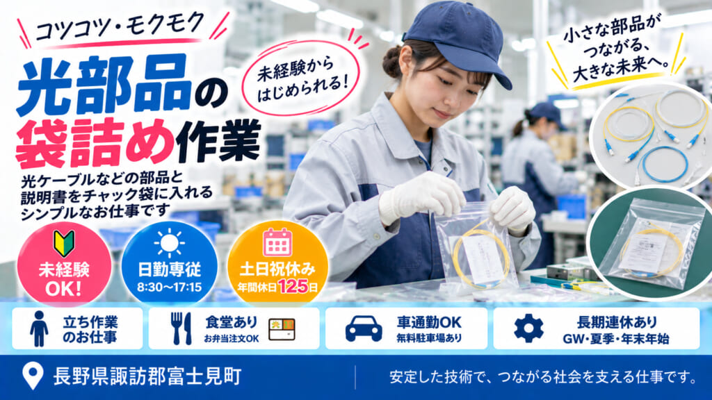 部品と説明書を袋に入れる♪シンプル個装作業